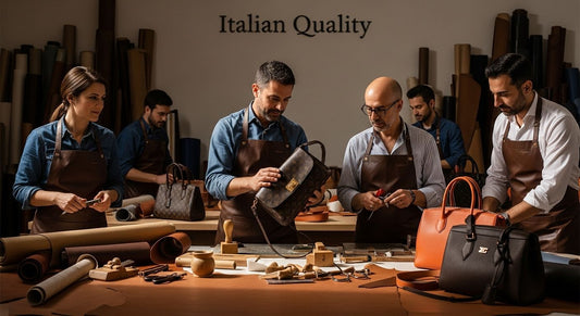 Italian leather handbag workshop