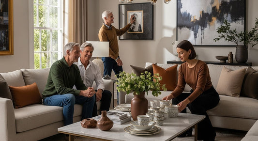 luxury home accessories, elegant living room, modern interior