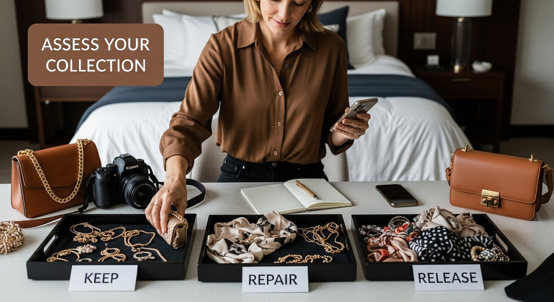 organize accessories step by step