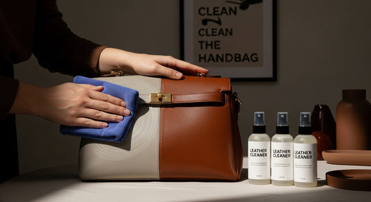 clean leather handbag