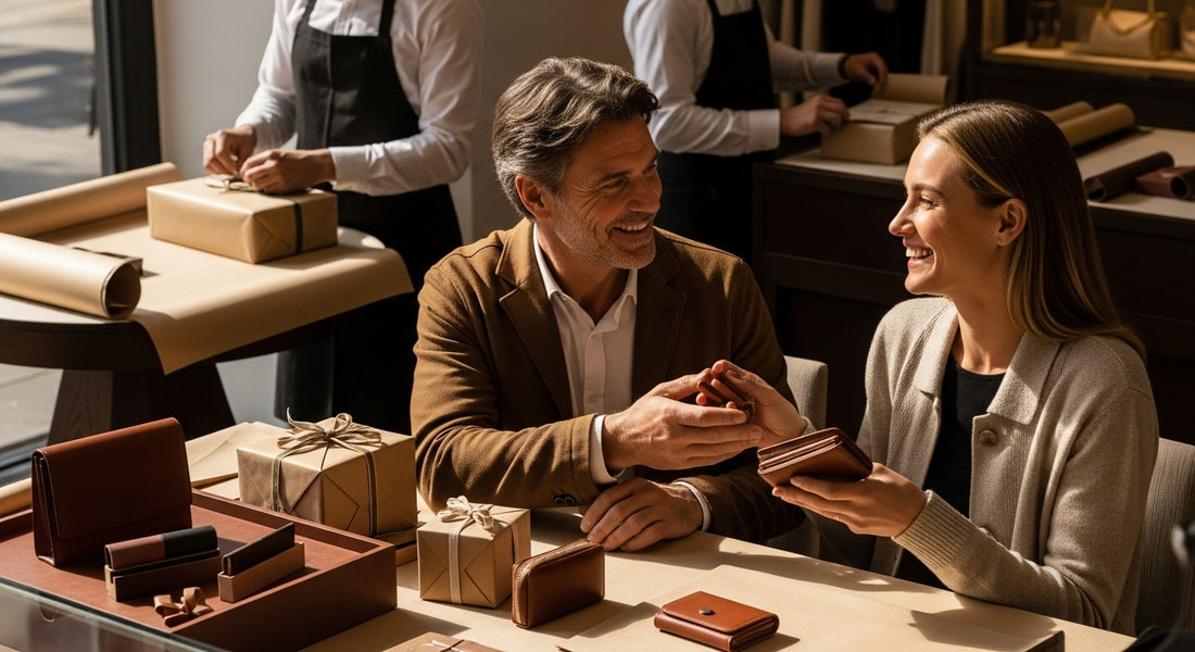 luxury gifting, Italian leather, boutique shopping