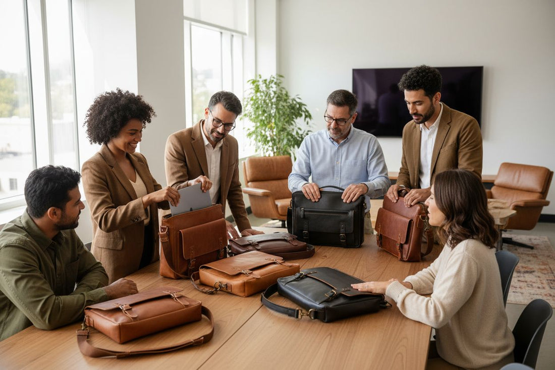leather messenger bag, professional comparison, office