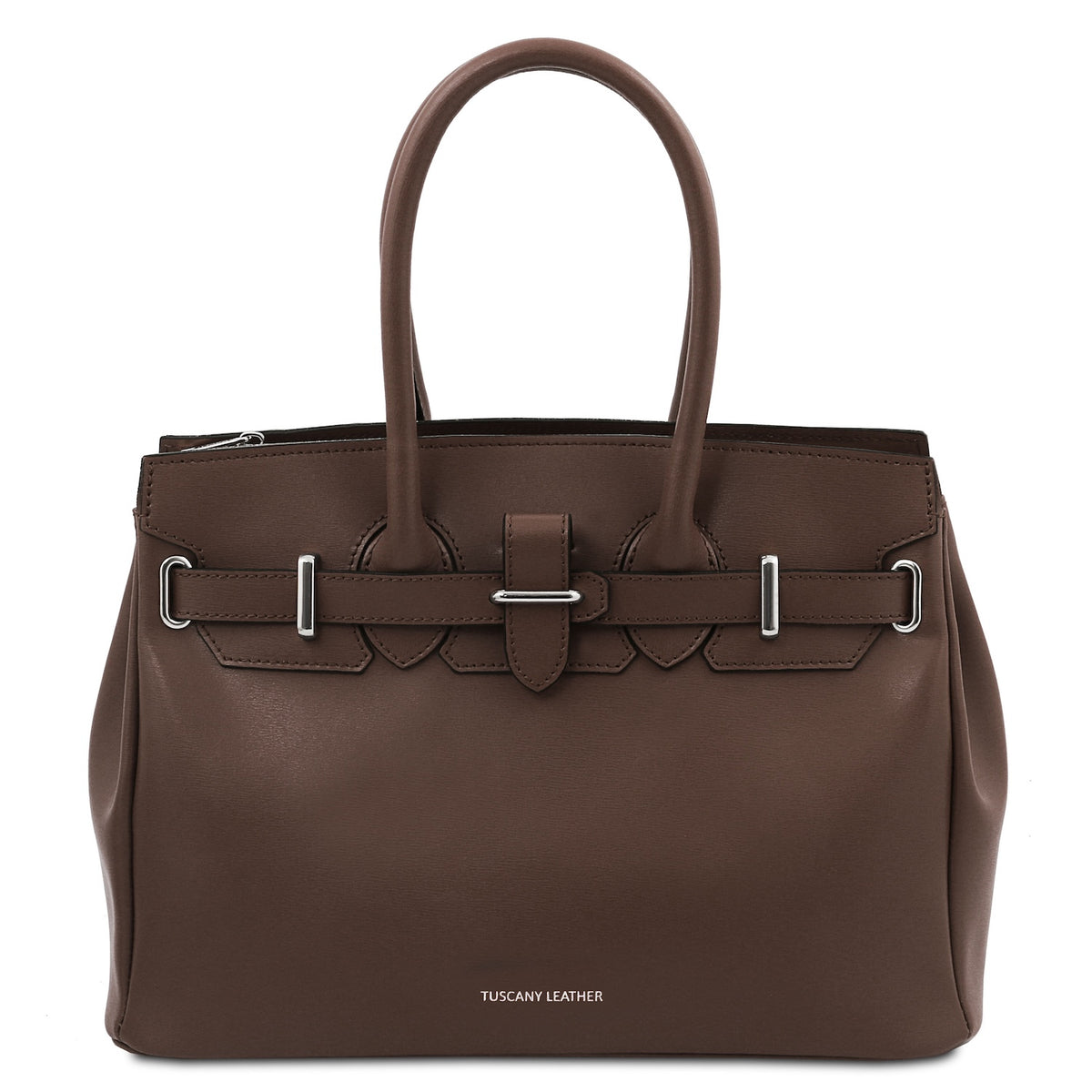 TL Bag - Structured leather handbag with shoulder strap