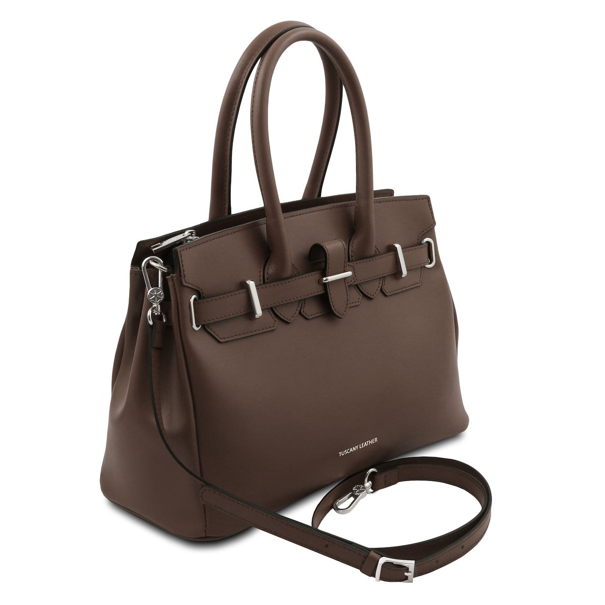 TL Bag - Structured leather handbag with shoulder strap