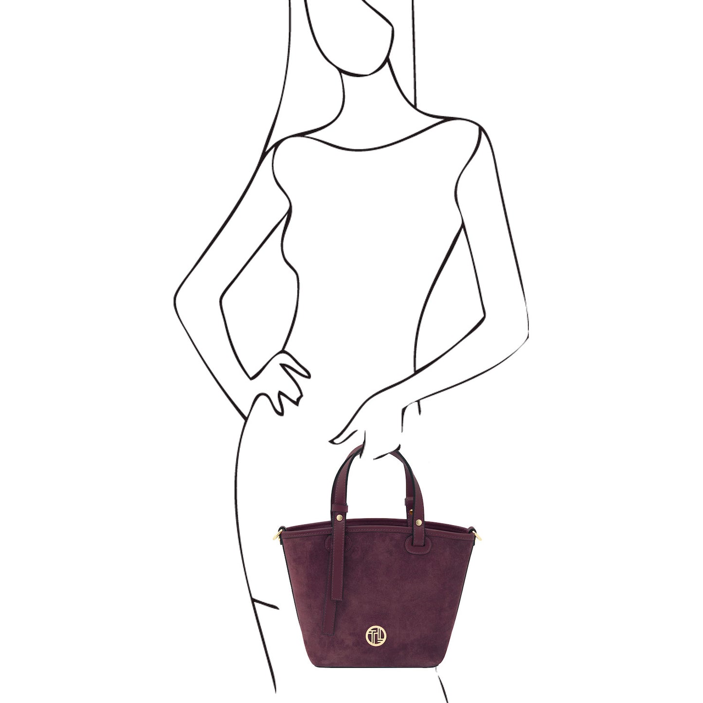 Glacette - Suede leather bucket bag | TL142261