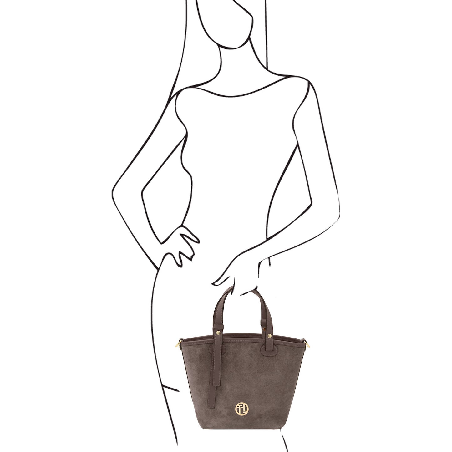 Glacette - Suede leather bucket bag | TL142261