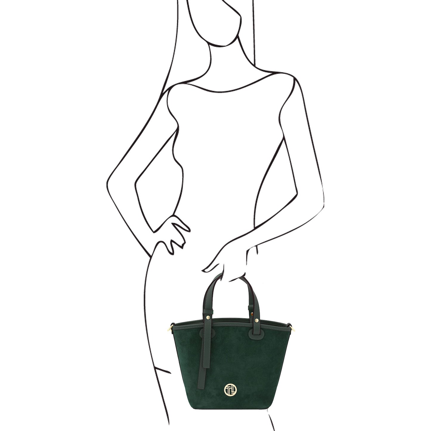 Glacette - Suede leather bucket bag | TL142261