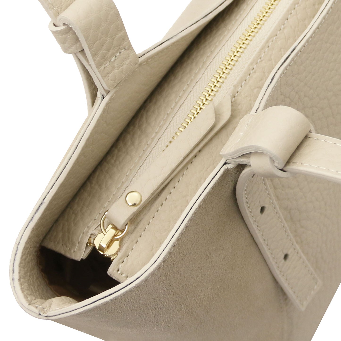 Libra - Long handle suede & leather tote bag | TL142508