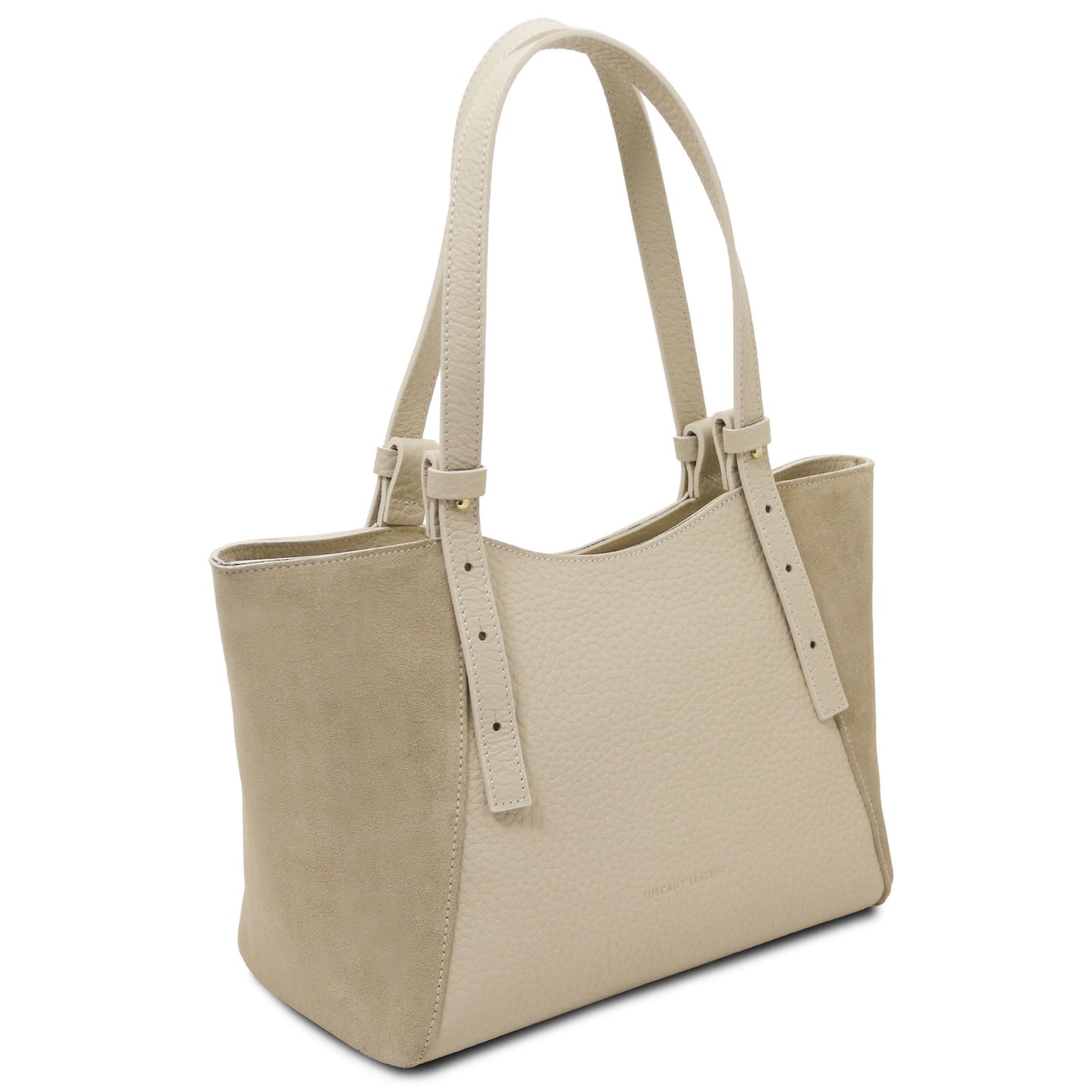Libra - Long handle suede & leather tote bag | TL142508