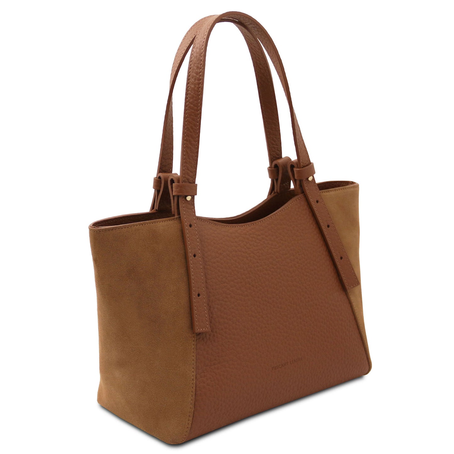 Libra - Long handle suede & leather tote bag | TL142508