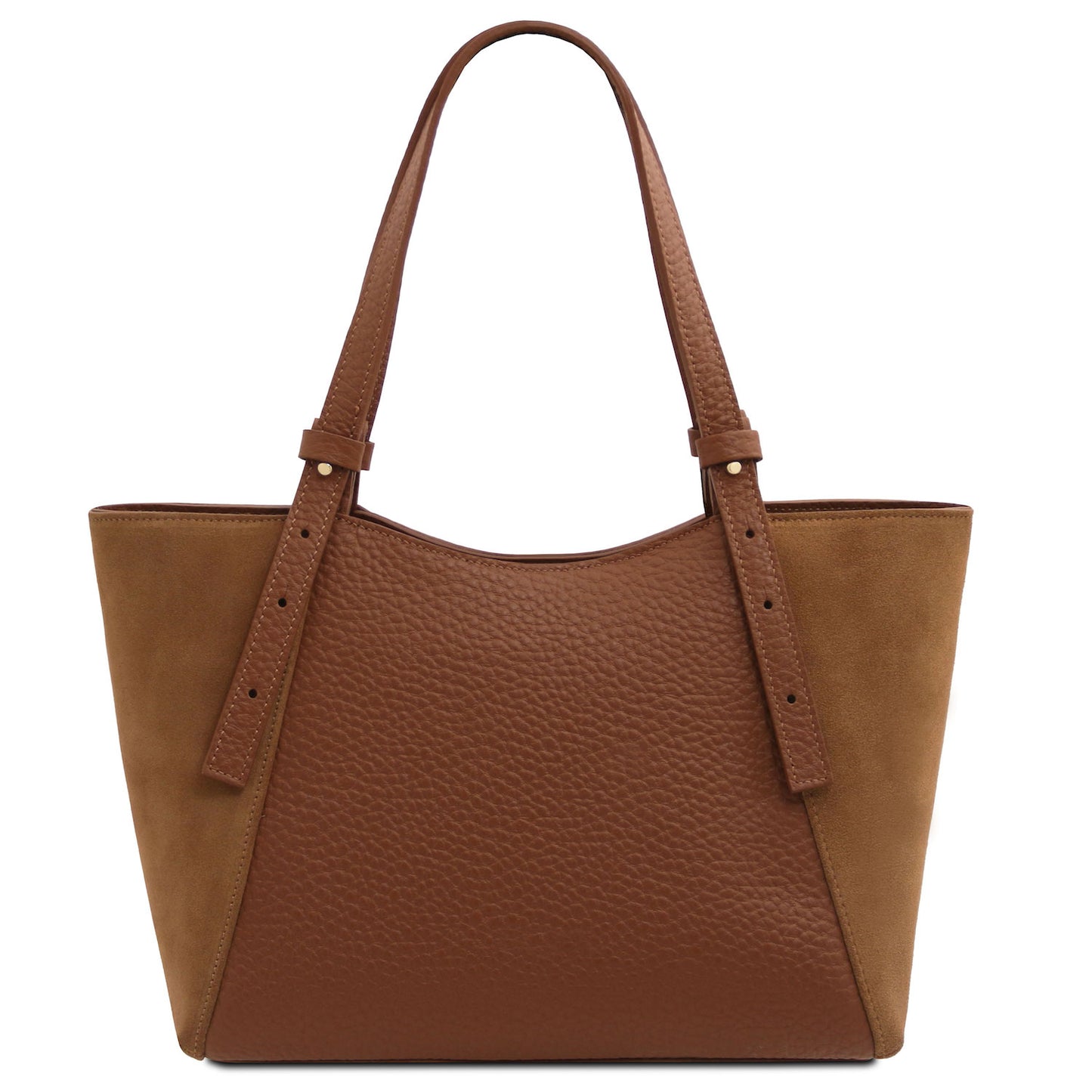 Libra - Long handle suede & leather tote bag | TL142508
