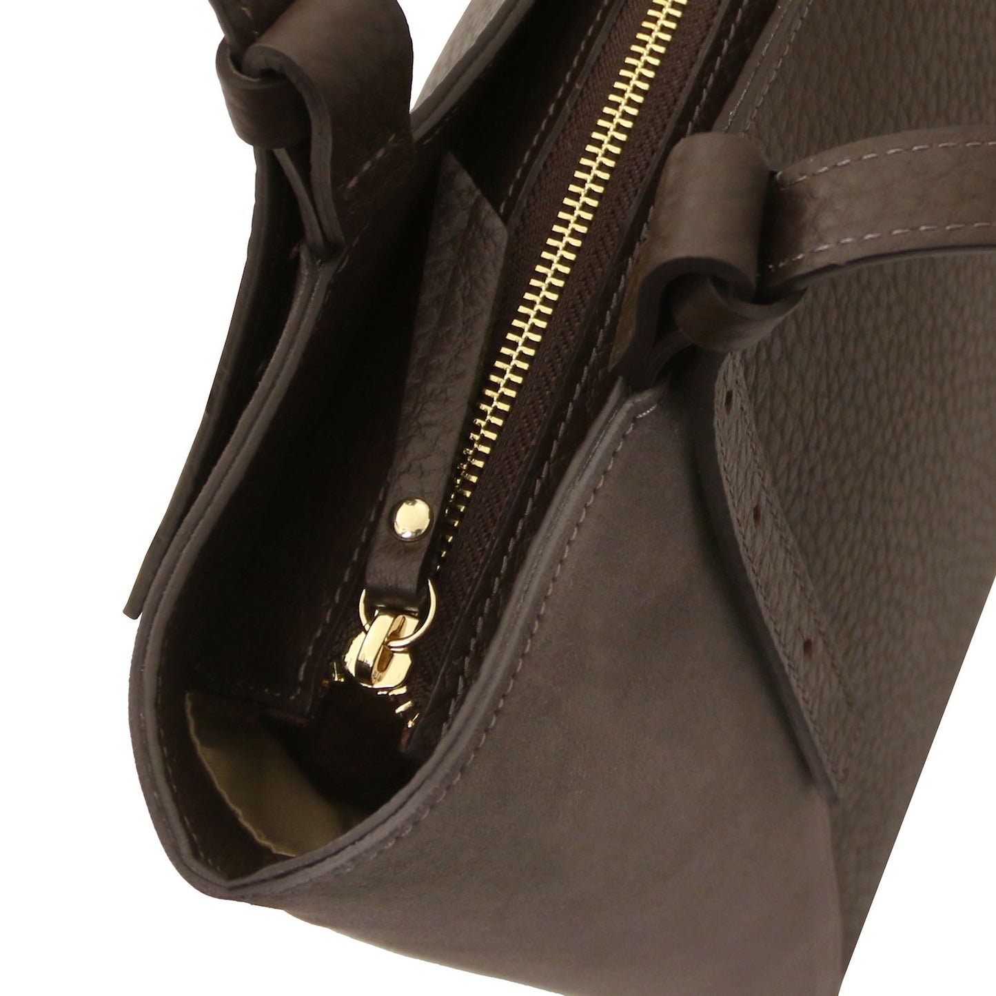 Libra - Long handle suede & leather tote bag | TL142508