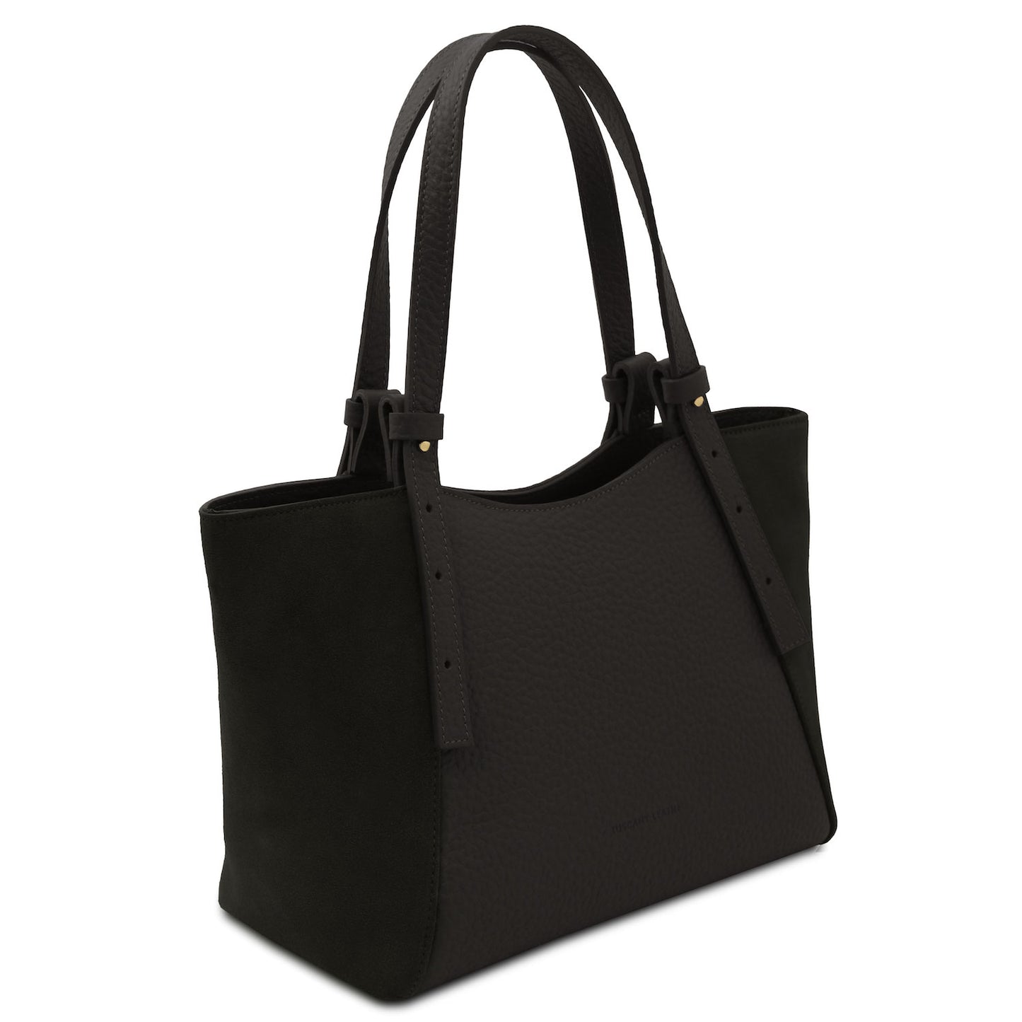 Libra - Long handle suede & leather tote bag | TL142508