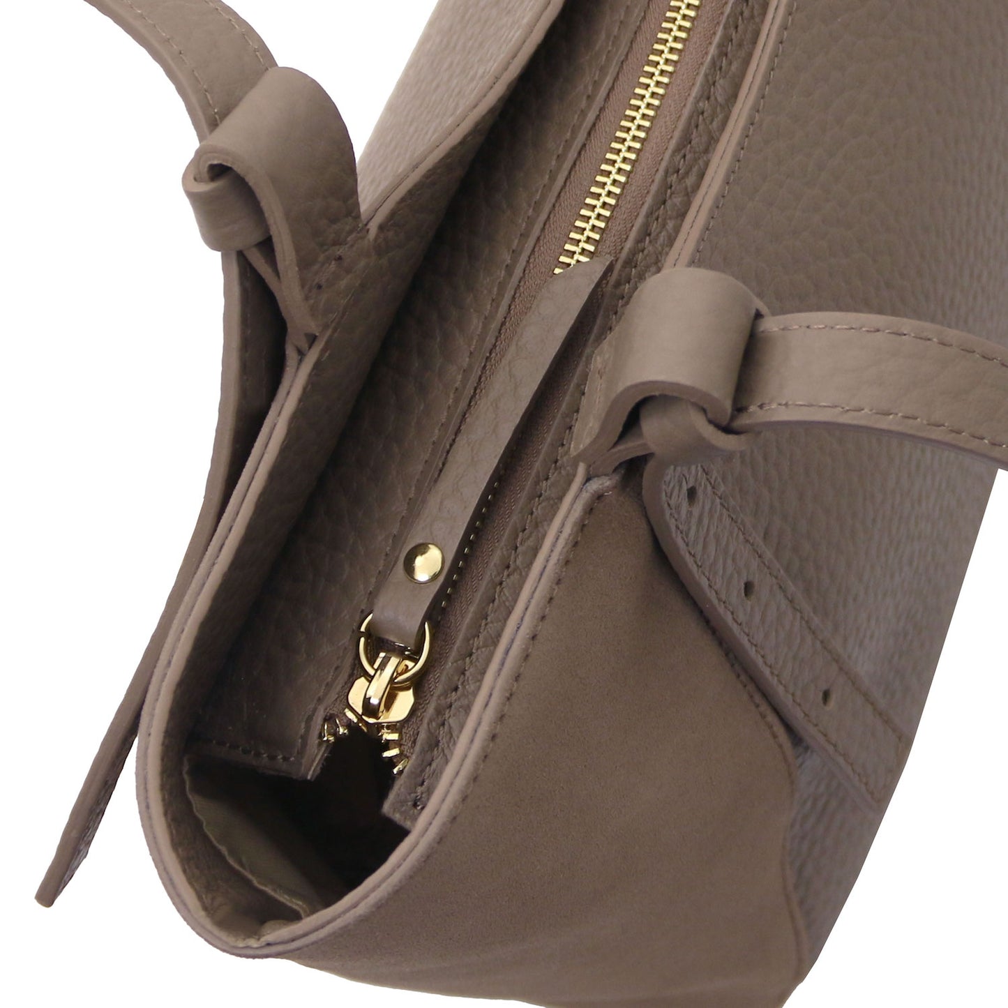 Libra - Long handle suede & leather tote bag | TL142508