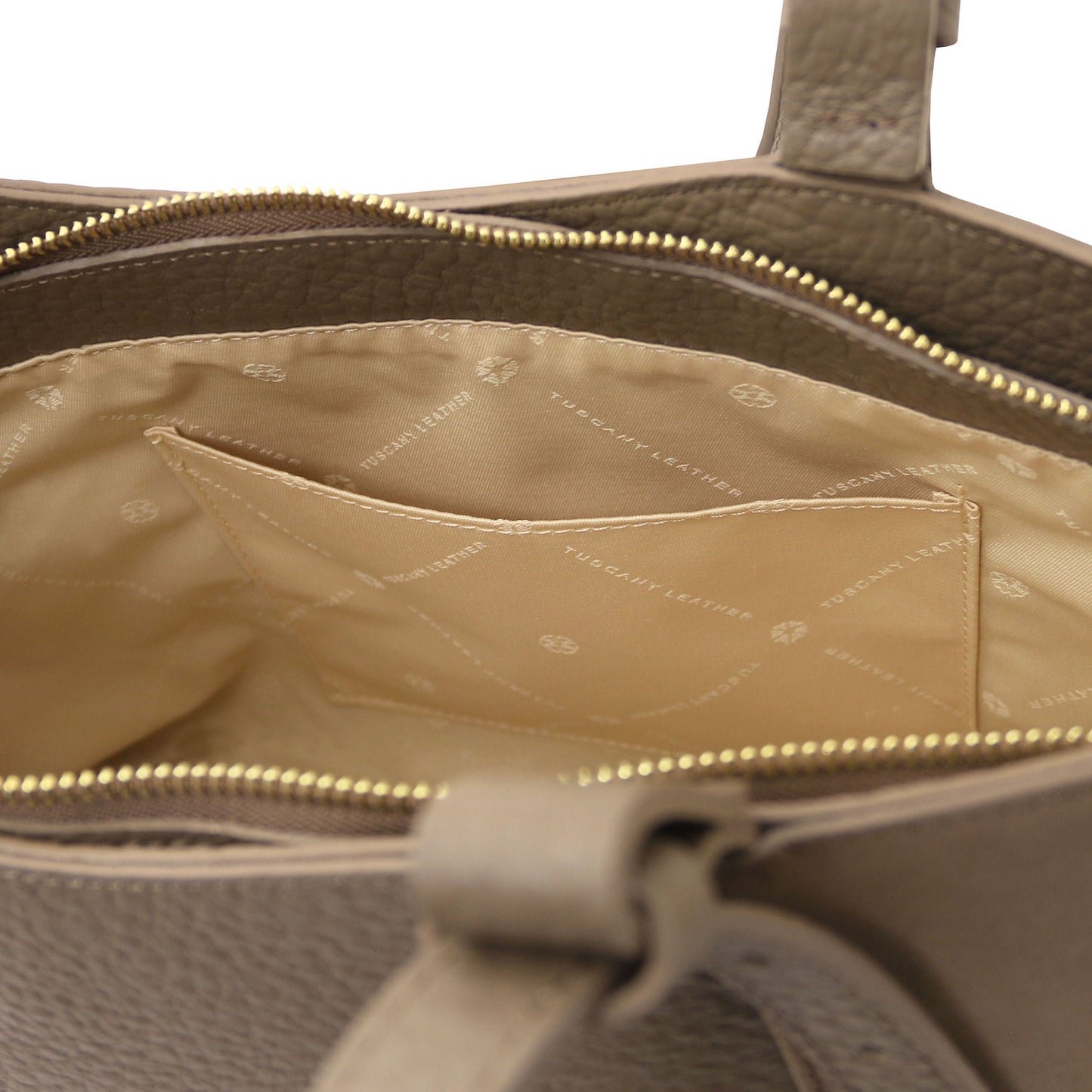 Libra - Long handle suede & leather tote bag | TL142508