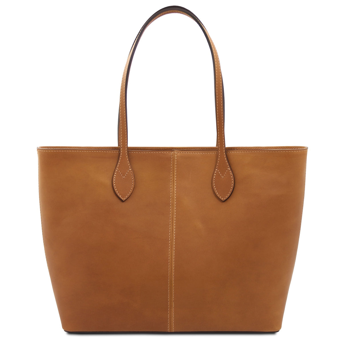 Essenza - Long handle leather tote bag