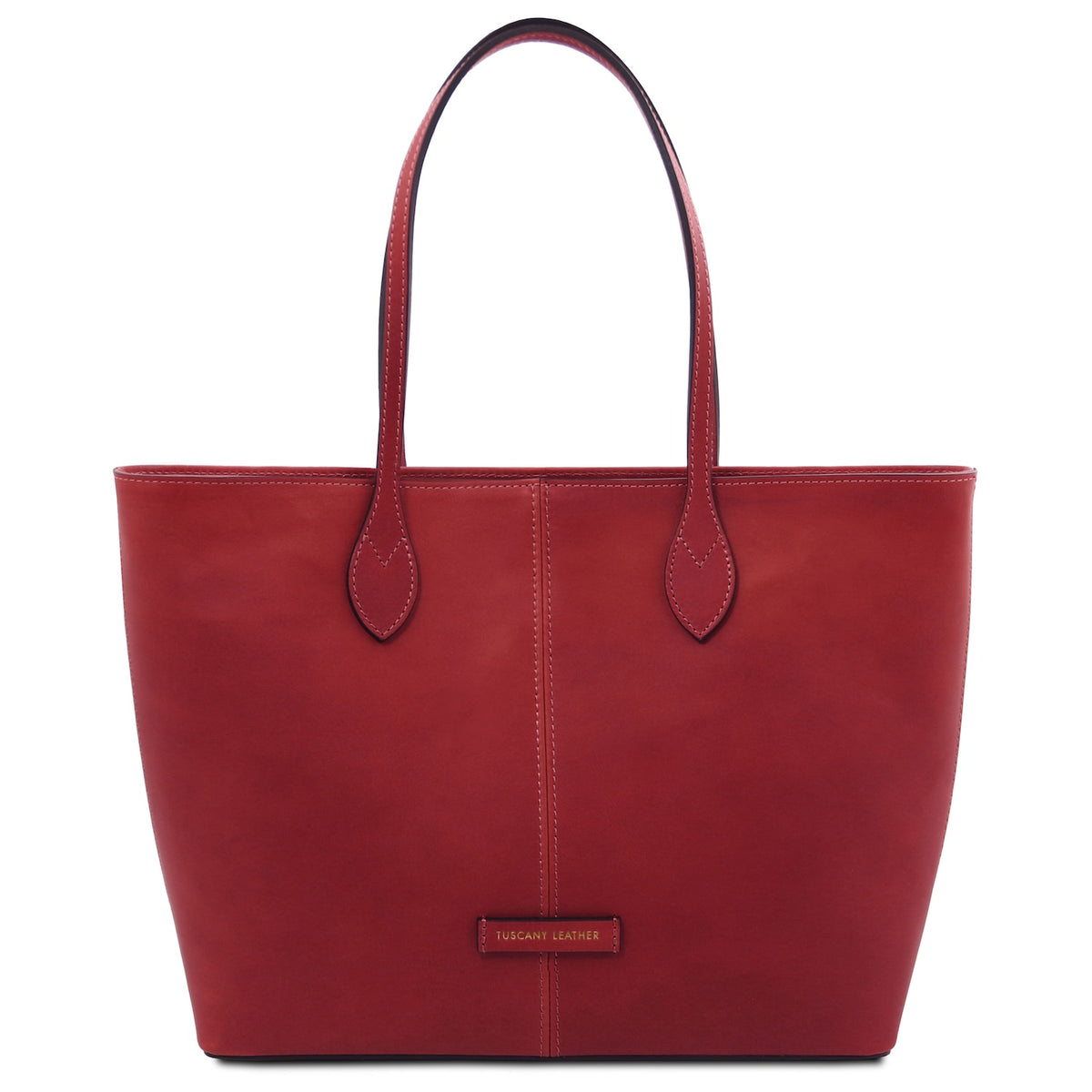 Essenza - Long handle leather tote bag