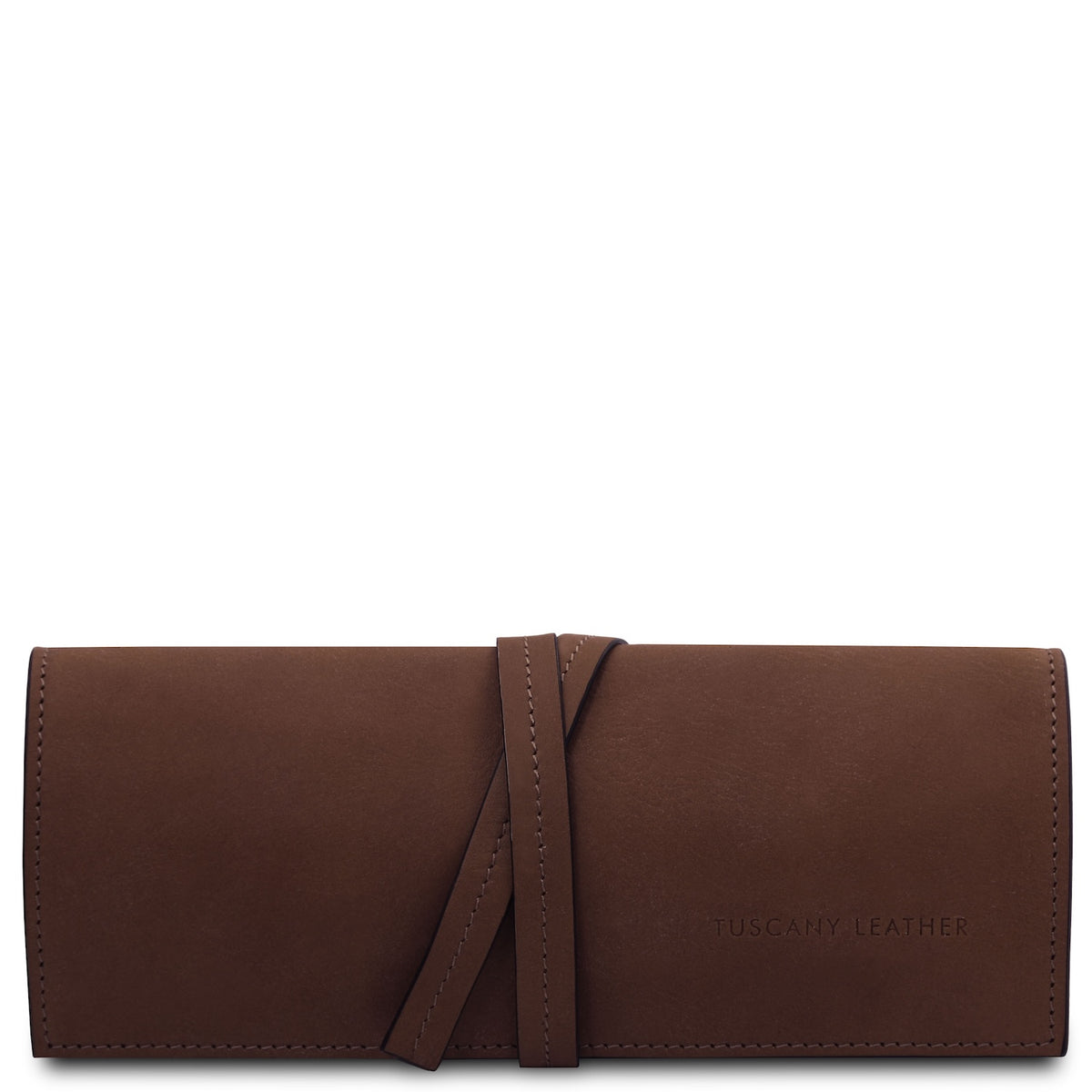 Leather Jewellery Roll in Vegetable-Tanned Leather