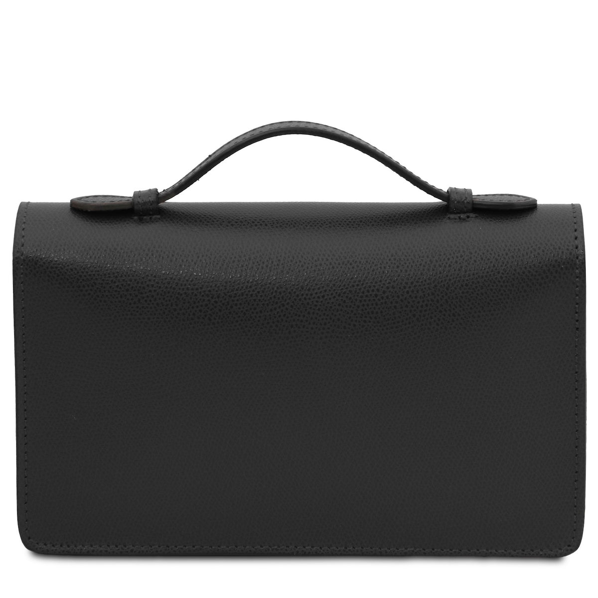 Opera - Leather clutch with chain strap in Palmellato calfskin leather