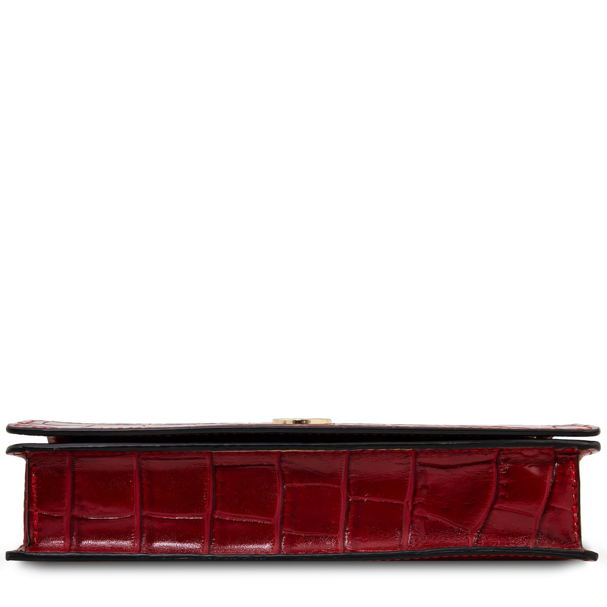 Opera Croque - Croc print leather clutch with chain strap