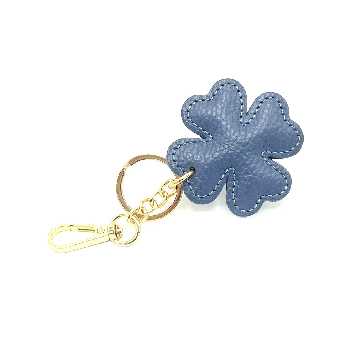 Italian Leather 4-Leaf Clover Keyring & Bag Charm
