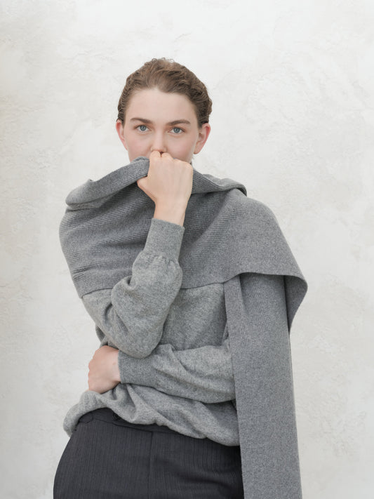 Pure Cashmere Maxi Ribbed Scarf