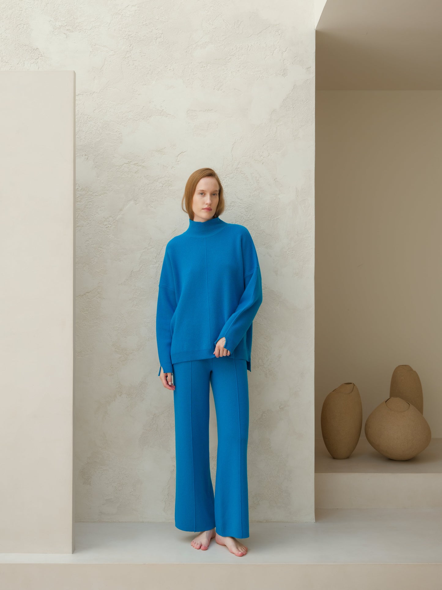 Wool & Cashmere Mix Solid Maxi Turtleneck Sweater