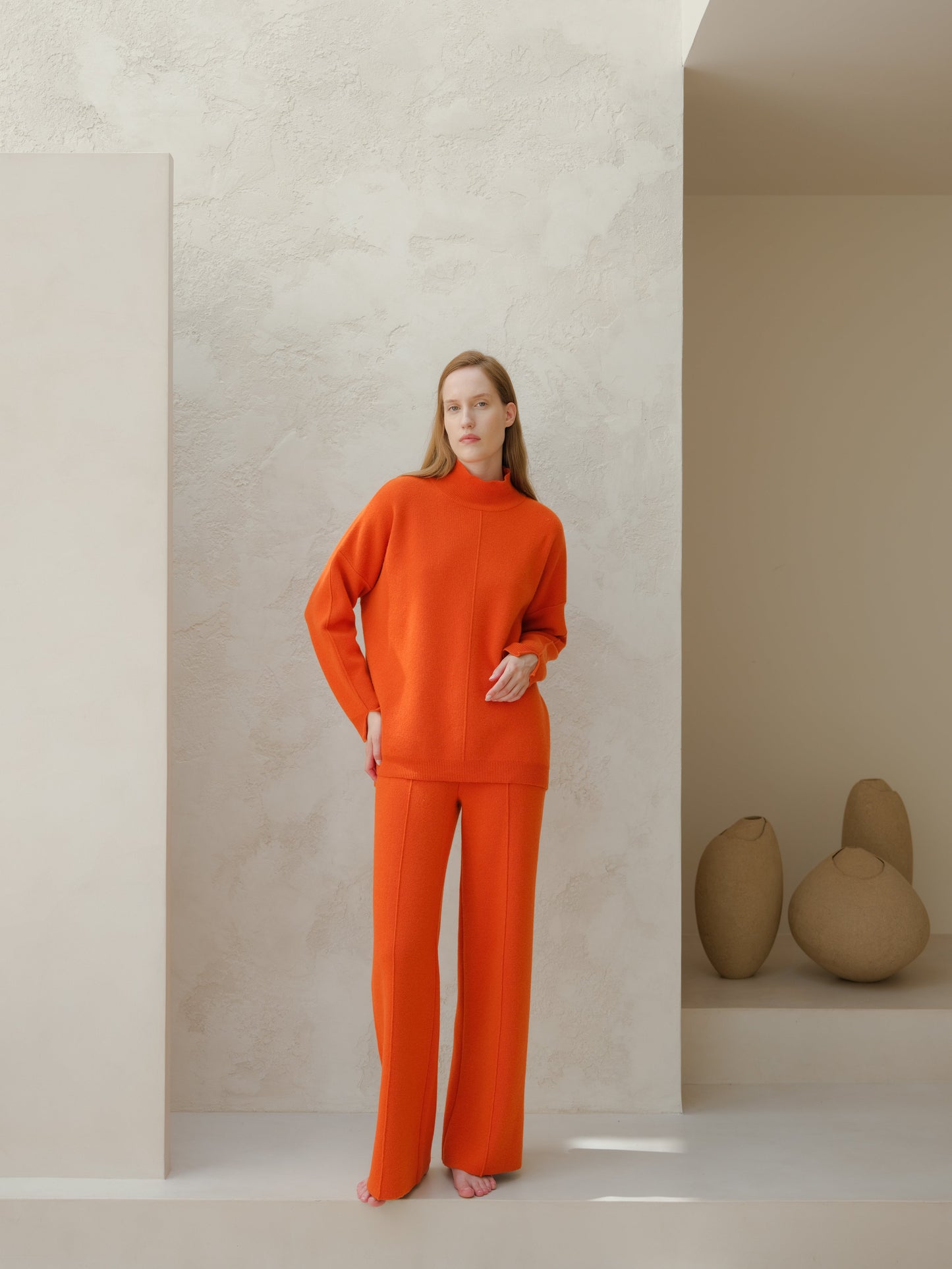 Wool & Cashmere Mix Solid Maxi Turtleneck Sweater