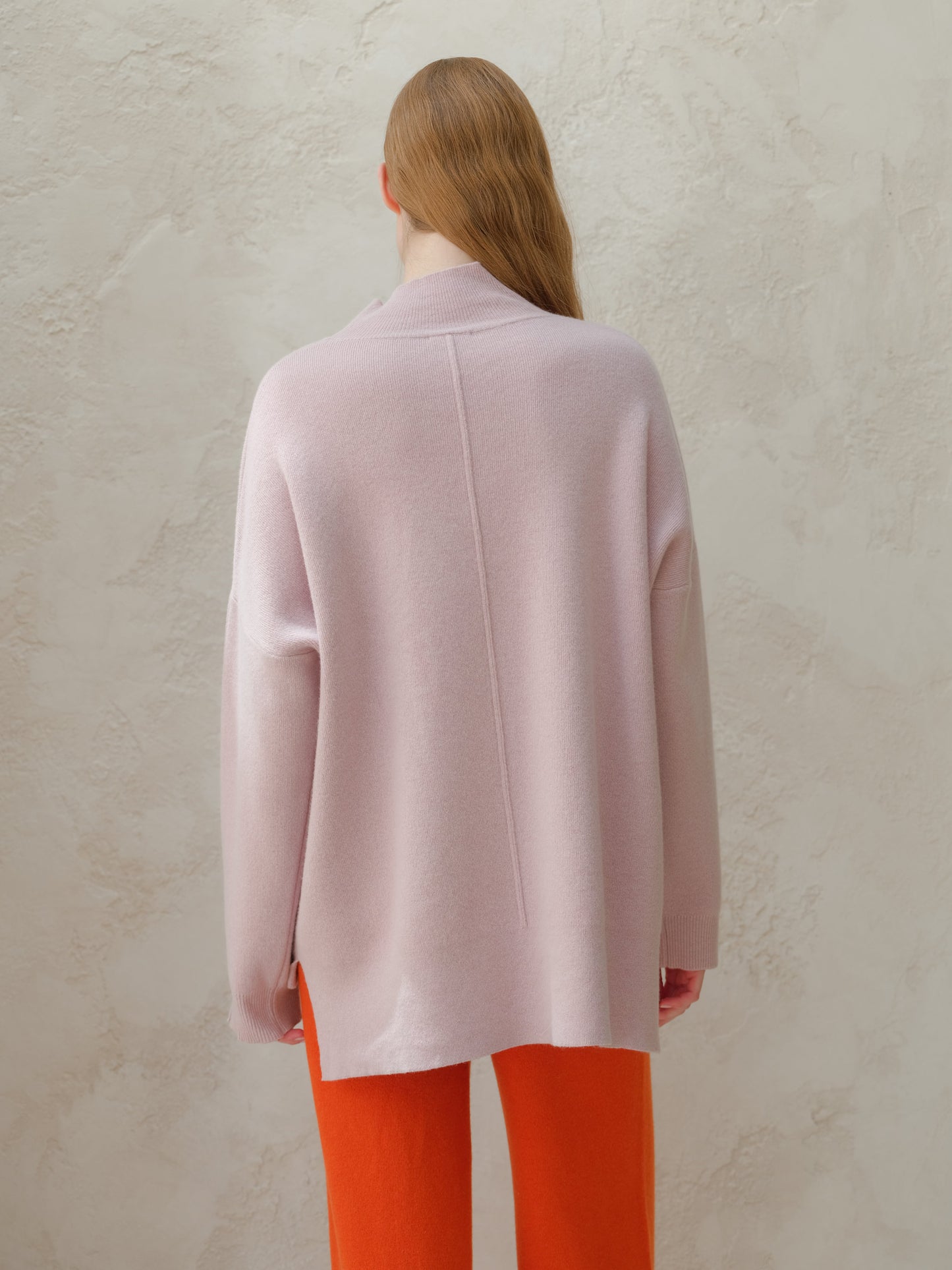 Wool & Cashmere Mix Solid Maxi Turtleneck Sweater