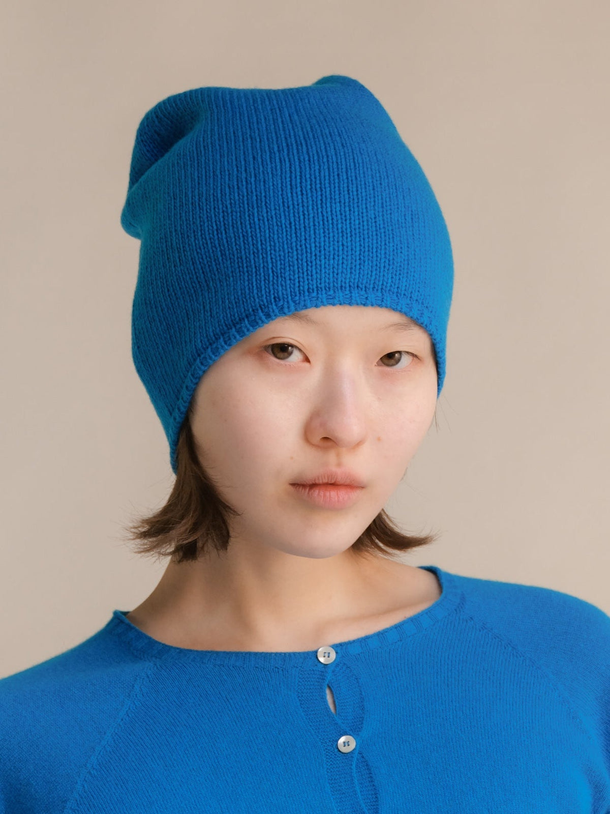 Wool & Cashmere Blend Beanie (3D-Knit)