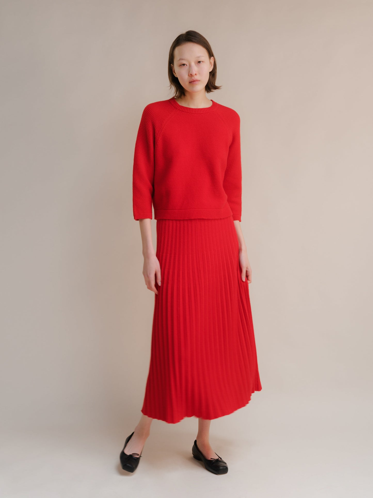 Cashmere Mix Pleated Skirt (3D-Knit)