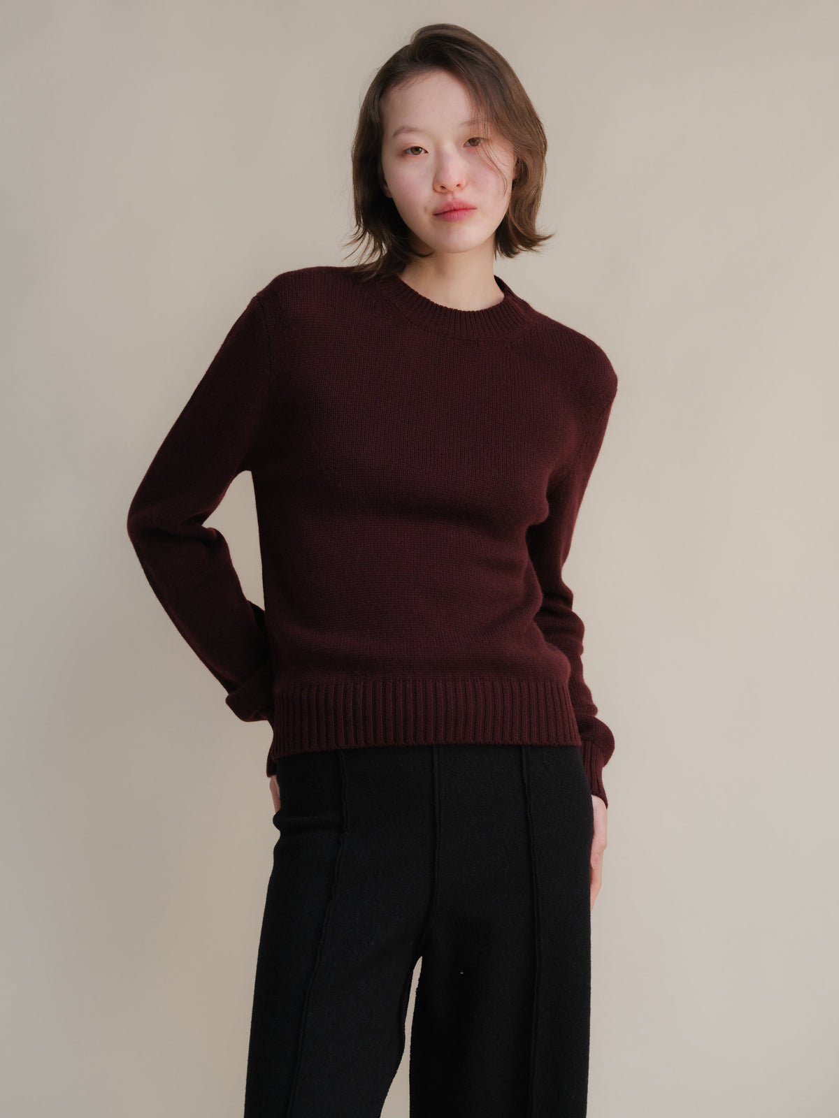 Pull ras du cou en pur cachemire