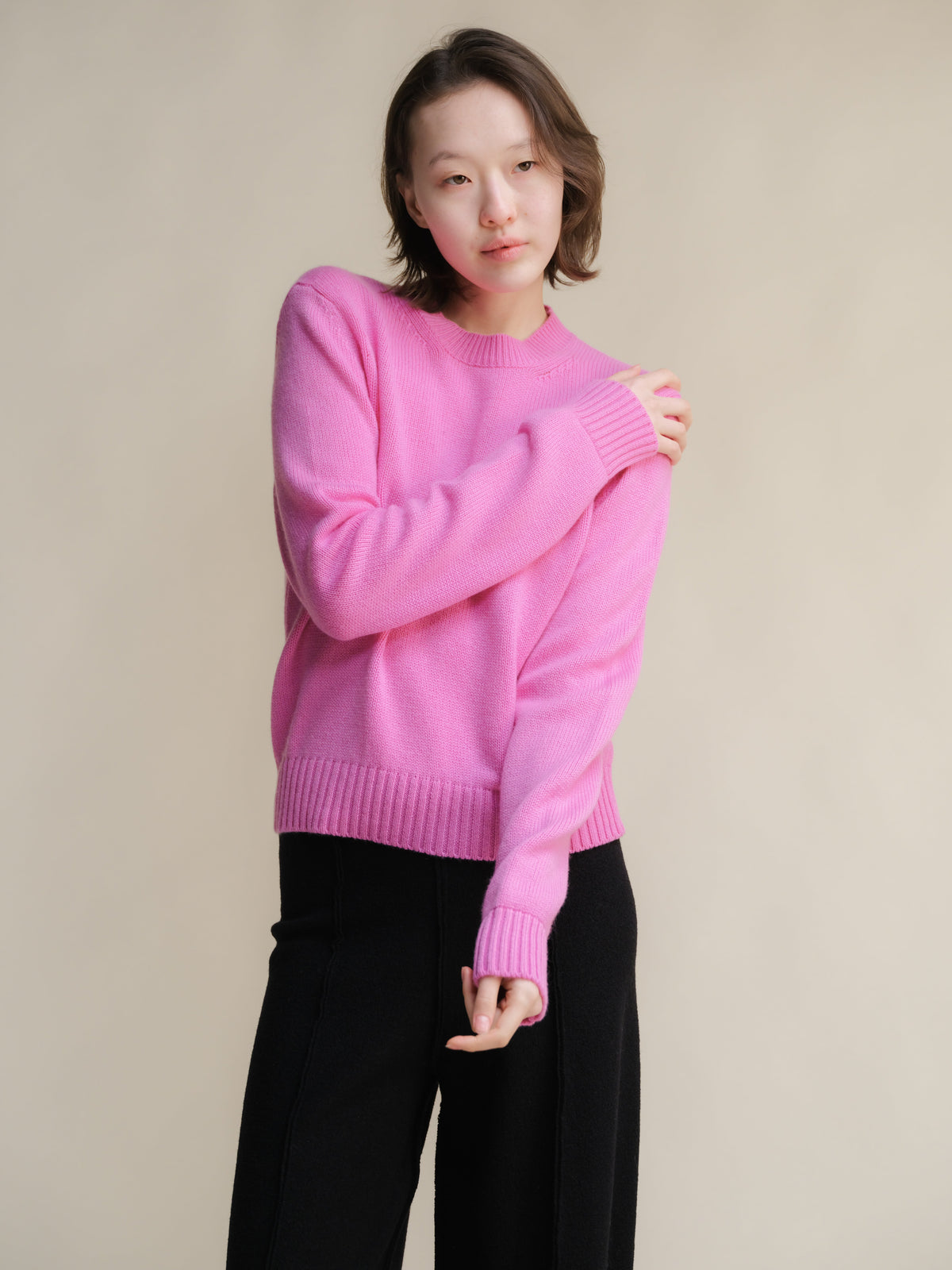 Pull ras du cou en pur cachemire