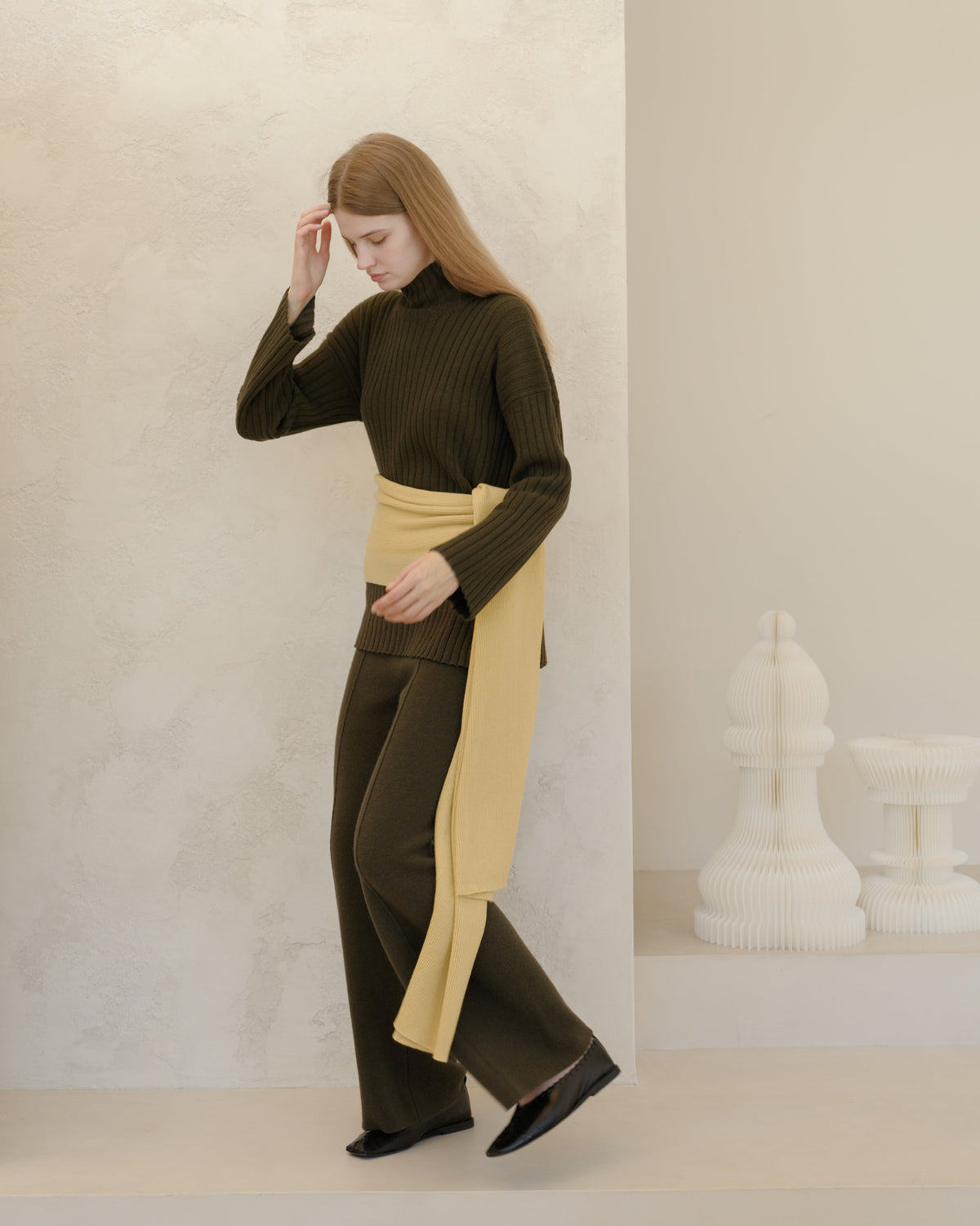 Pure Cashmere Maxi Ribbed Scarf