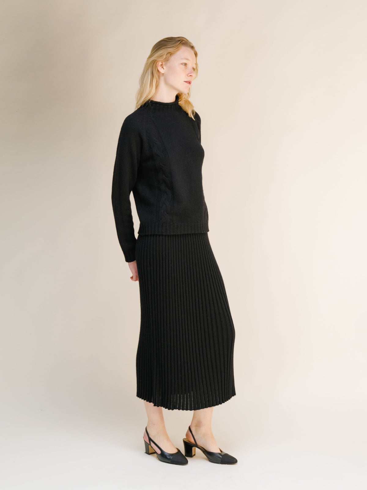 Cashmere Blend Perforated Skirt (3D-Knit)