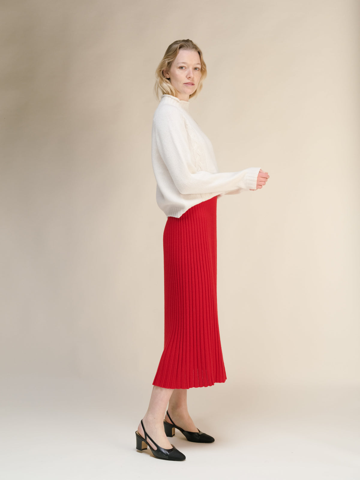 Cashmere Blend Perforated Skirt (3D-Knit)