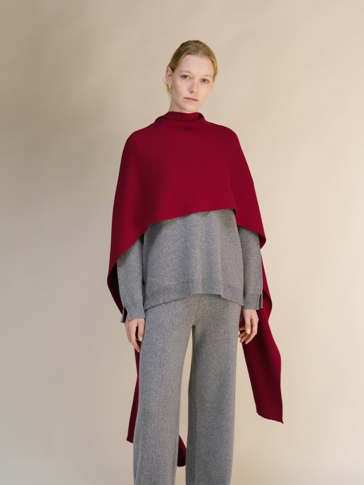 Pure Cashmere Maxi Ribbed Scarf