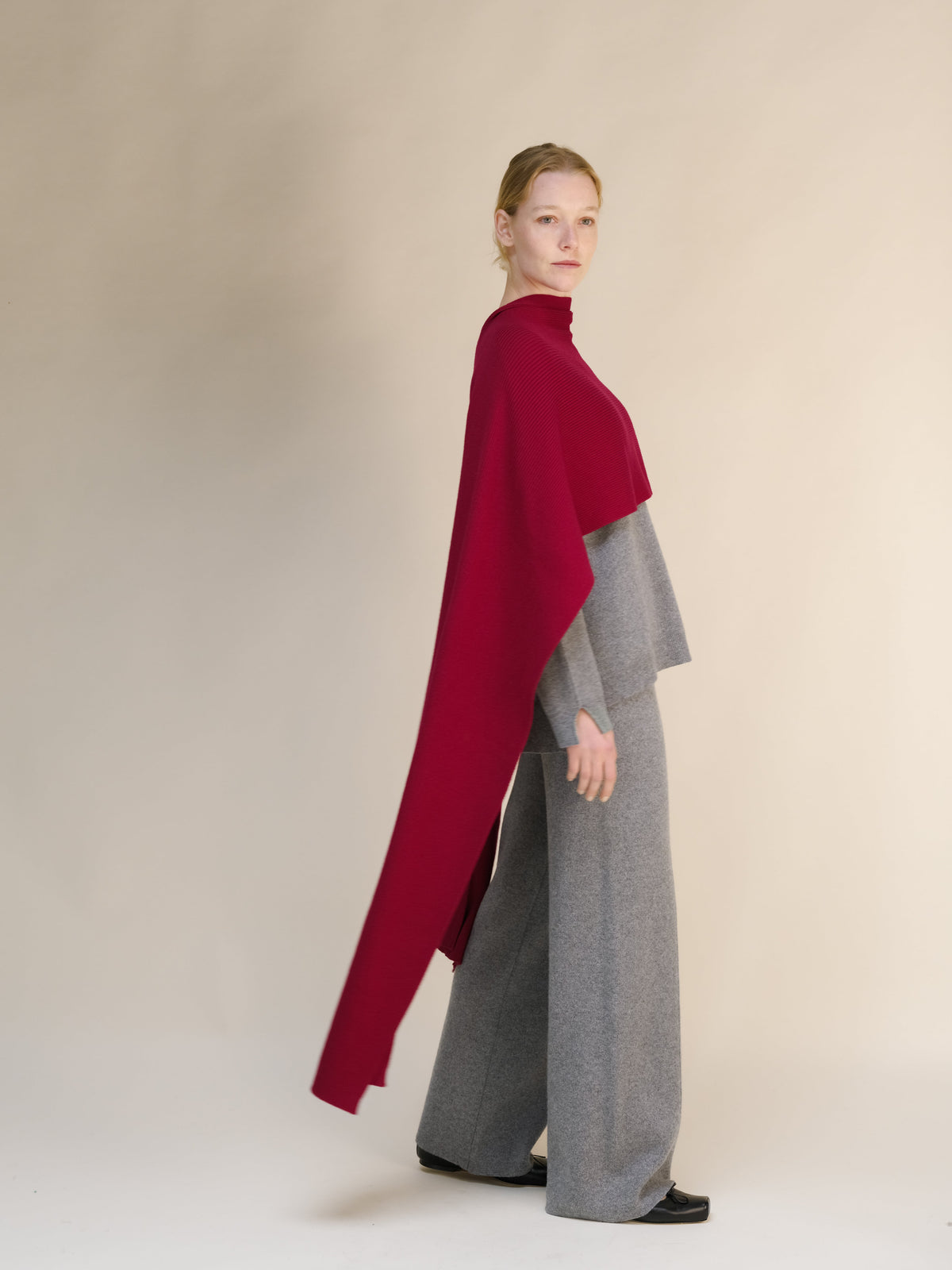 Pure Cashmere Maxi Ribbed Scarf