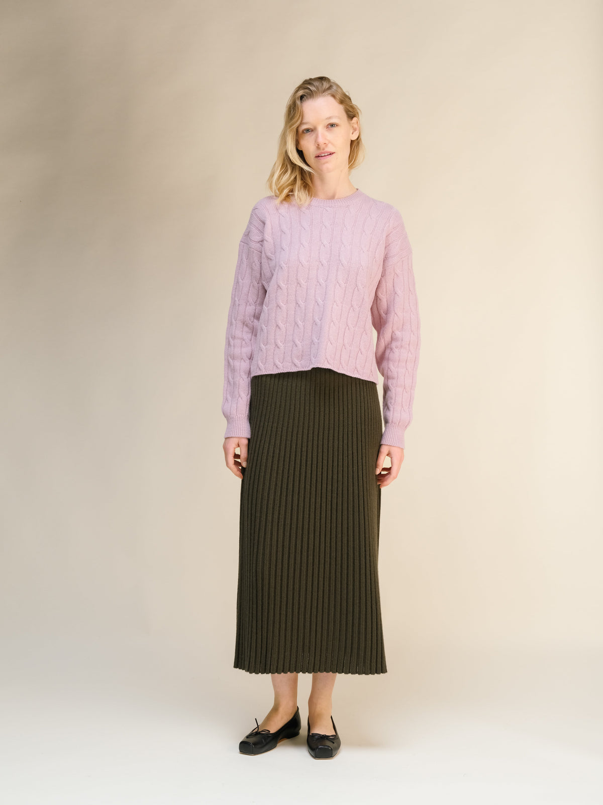 Cashmere Blend Perforated Skirt (3D-Knit)