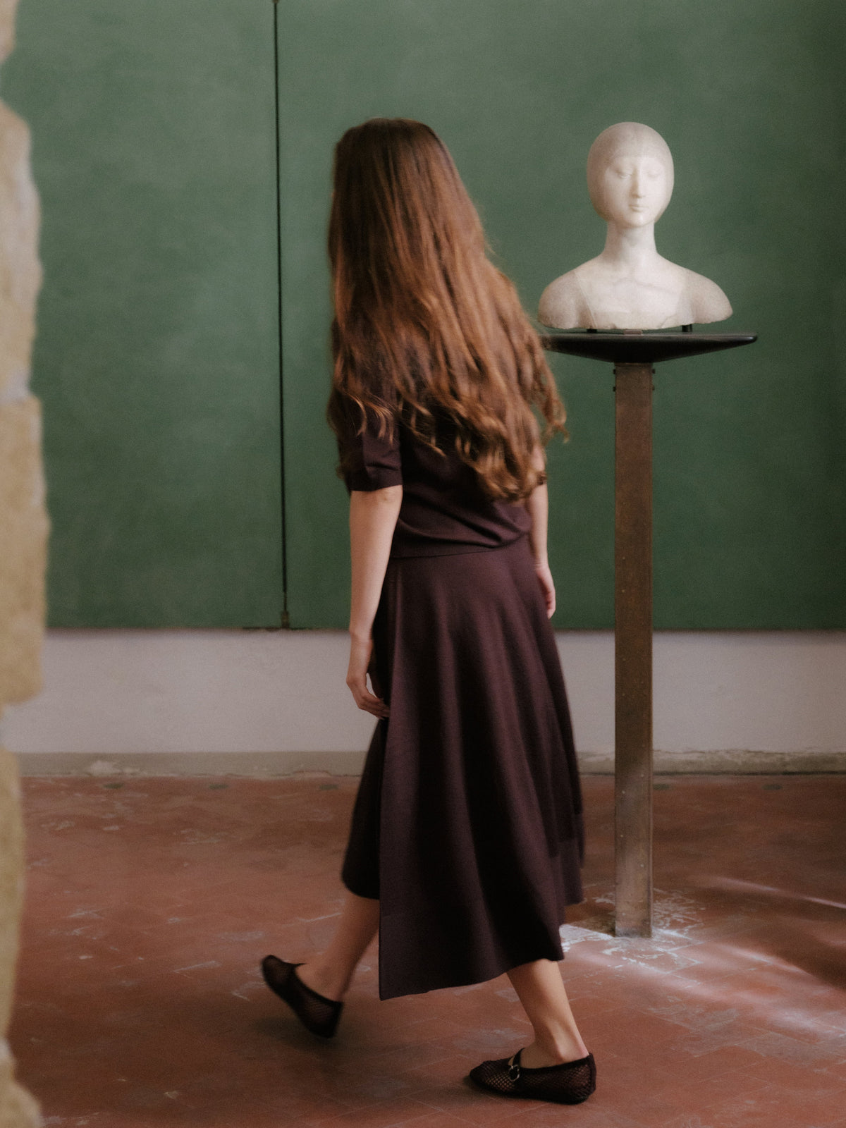 Extra Fine Merino Wool A-Line Skirt (3D-Knit)