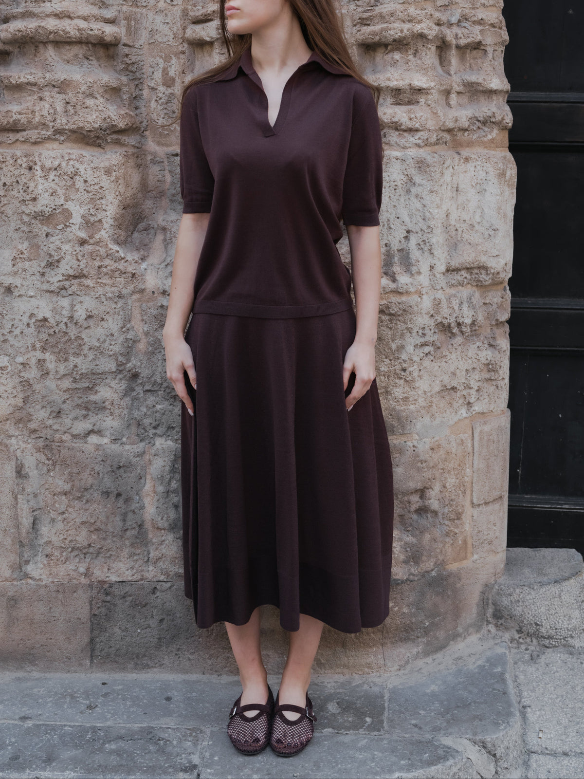 Extra Fine Merino Wool A-Line Skirt (3D-Knit)