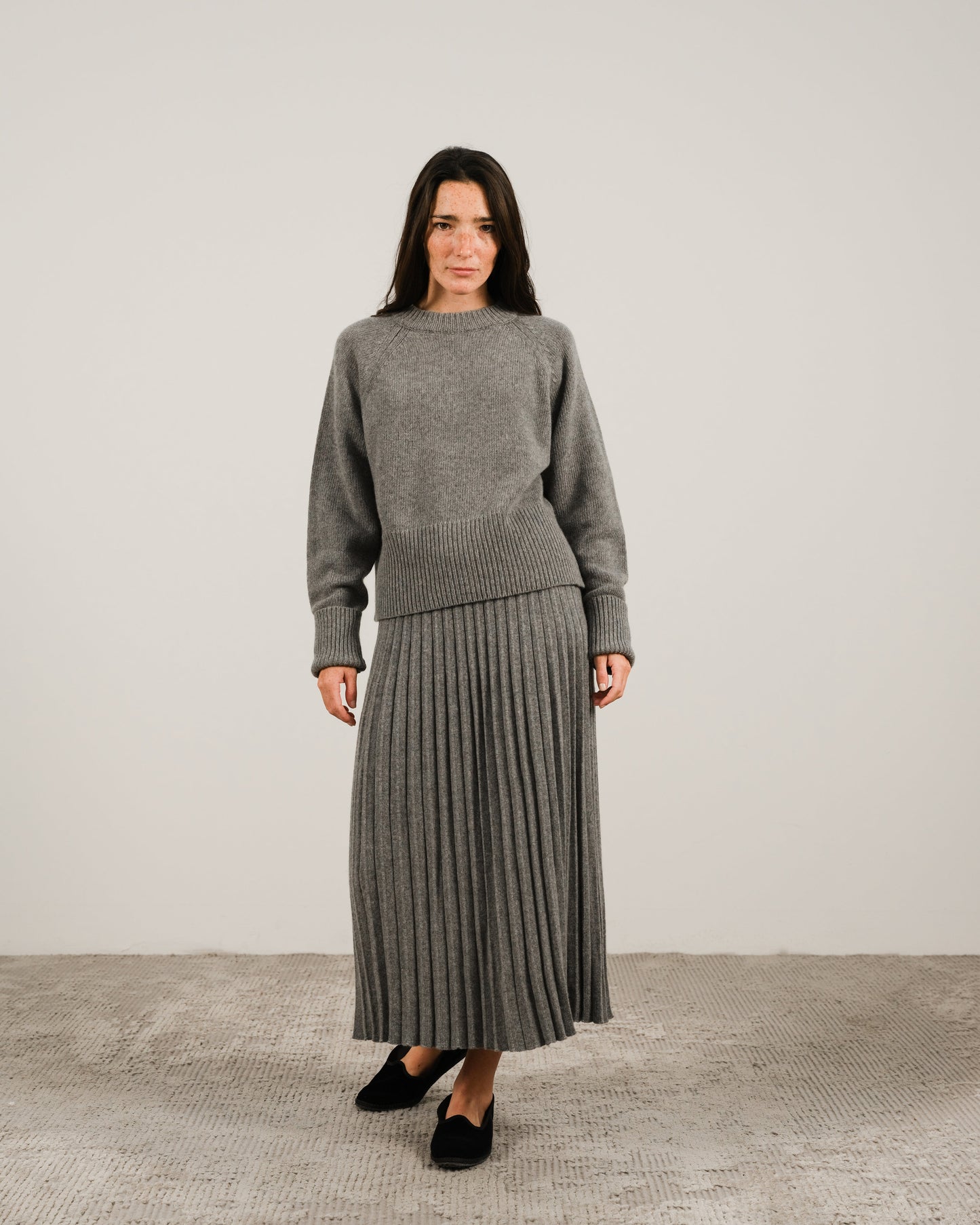 Cashmere Mix Pleated Skirt (3D-Knit)