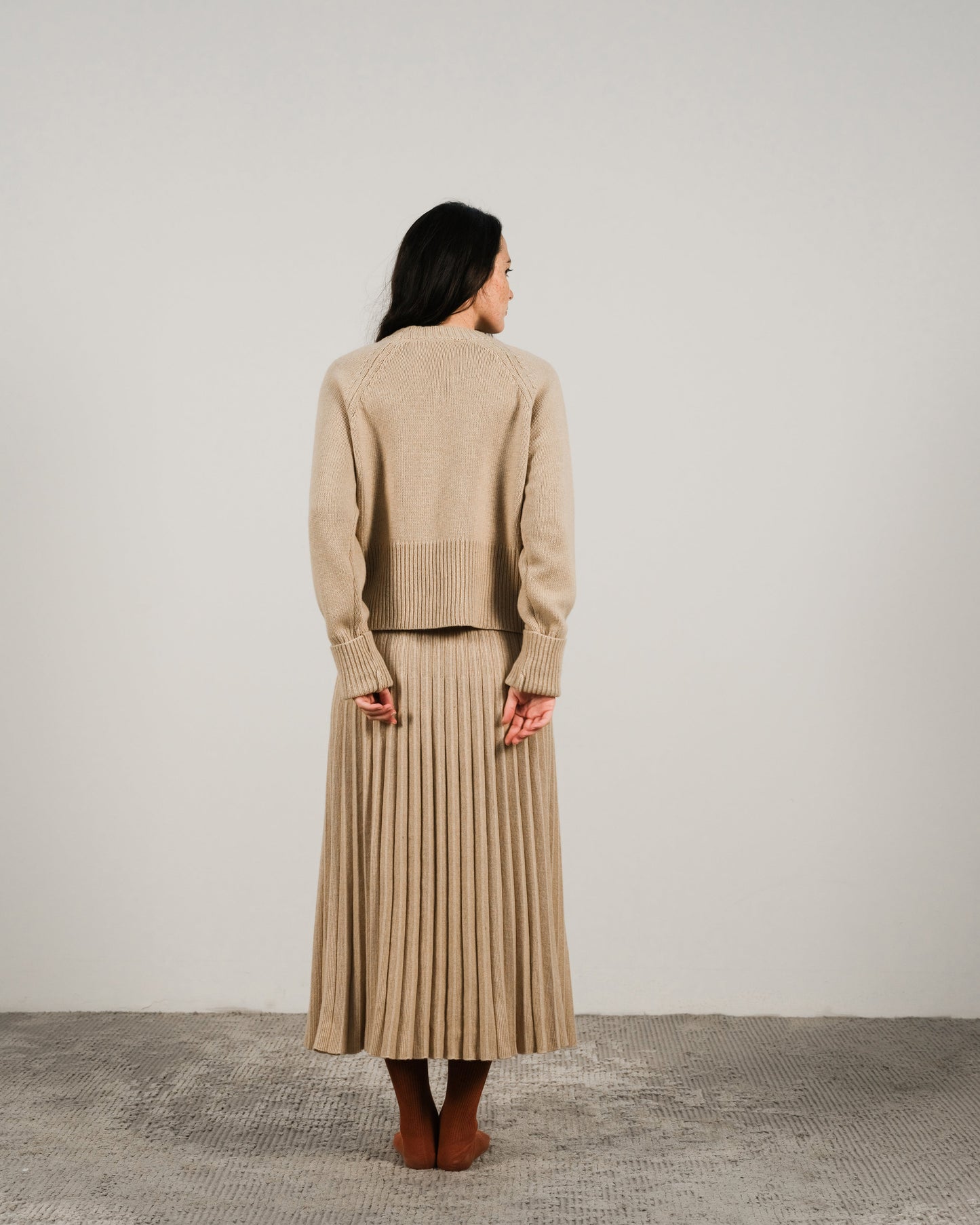 Cashmere Mix Pleated Skirt (3D-Knit)