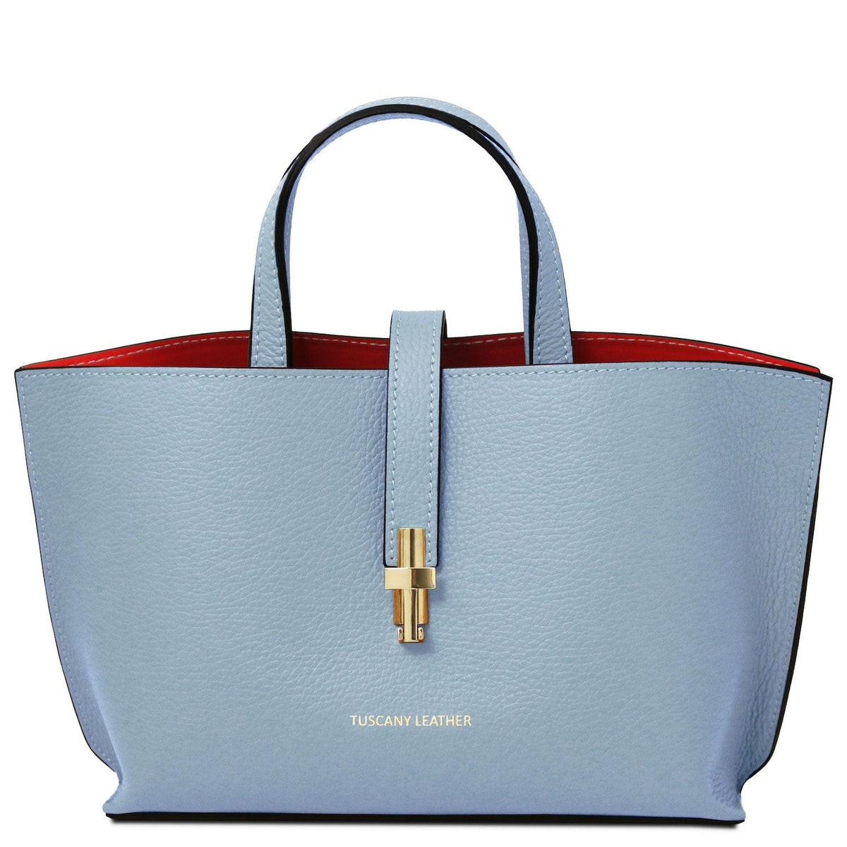 Leather handbags Light Blue Agatha - Women's leather tote purse | TL142456 San Rocco Italia