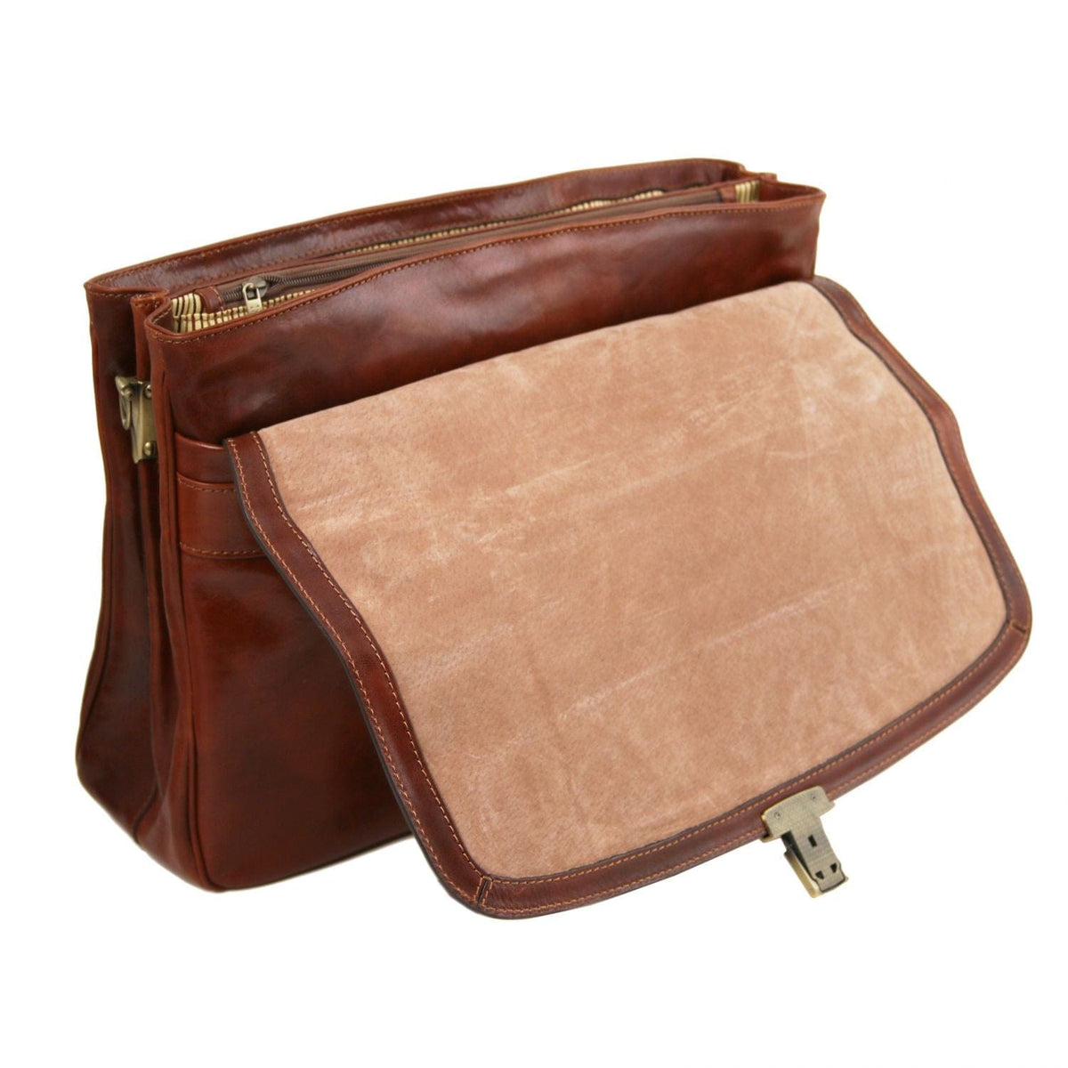 Leather briefcases Alessandria - Matte leather multi compartment TL SMART laptop briefcase | TL142067 San Rocco Italia