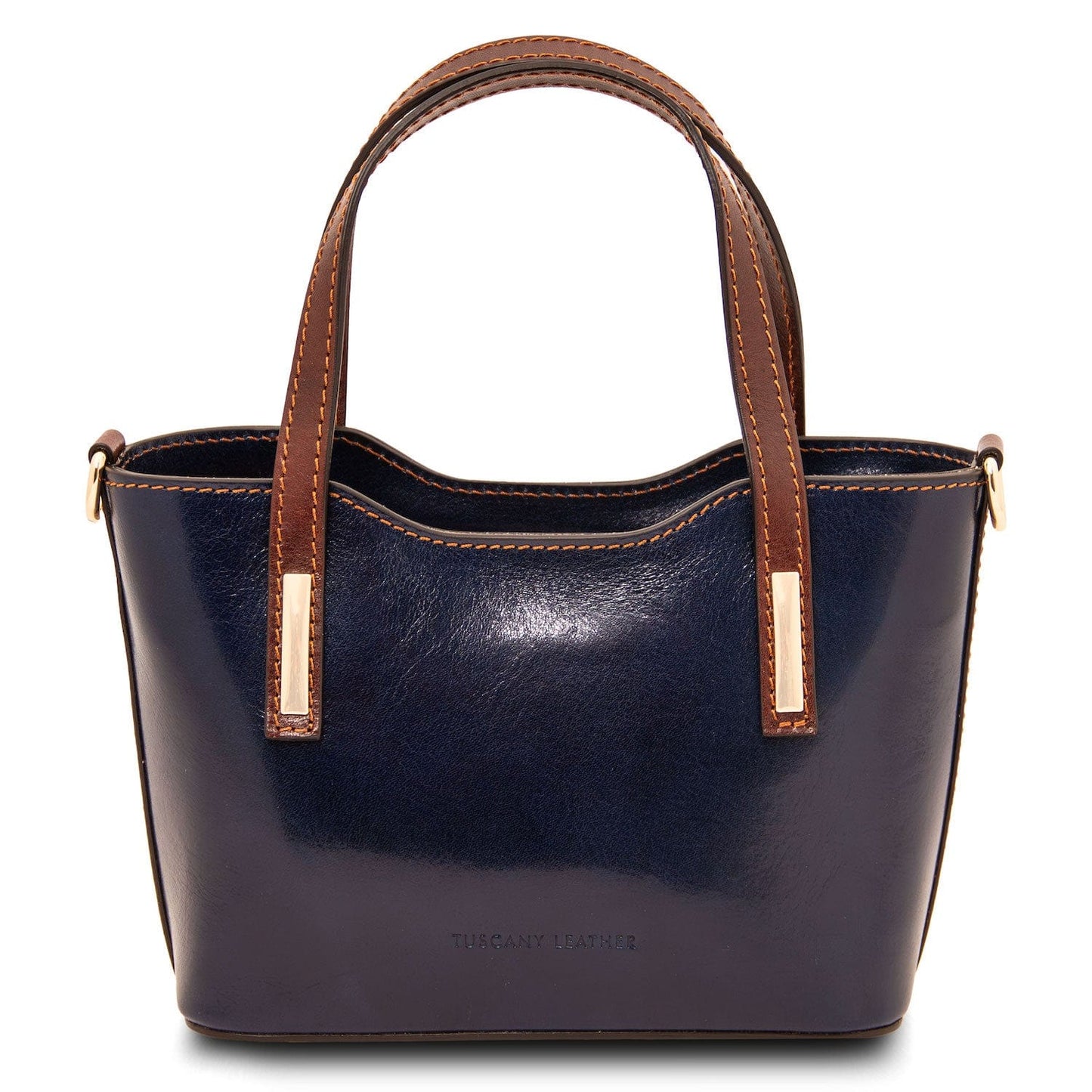 Leather handbags Dark Blue Amelia - Italian leather mini tote bag | TL142406 San Rocco Italia