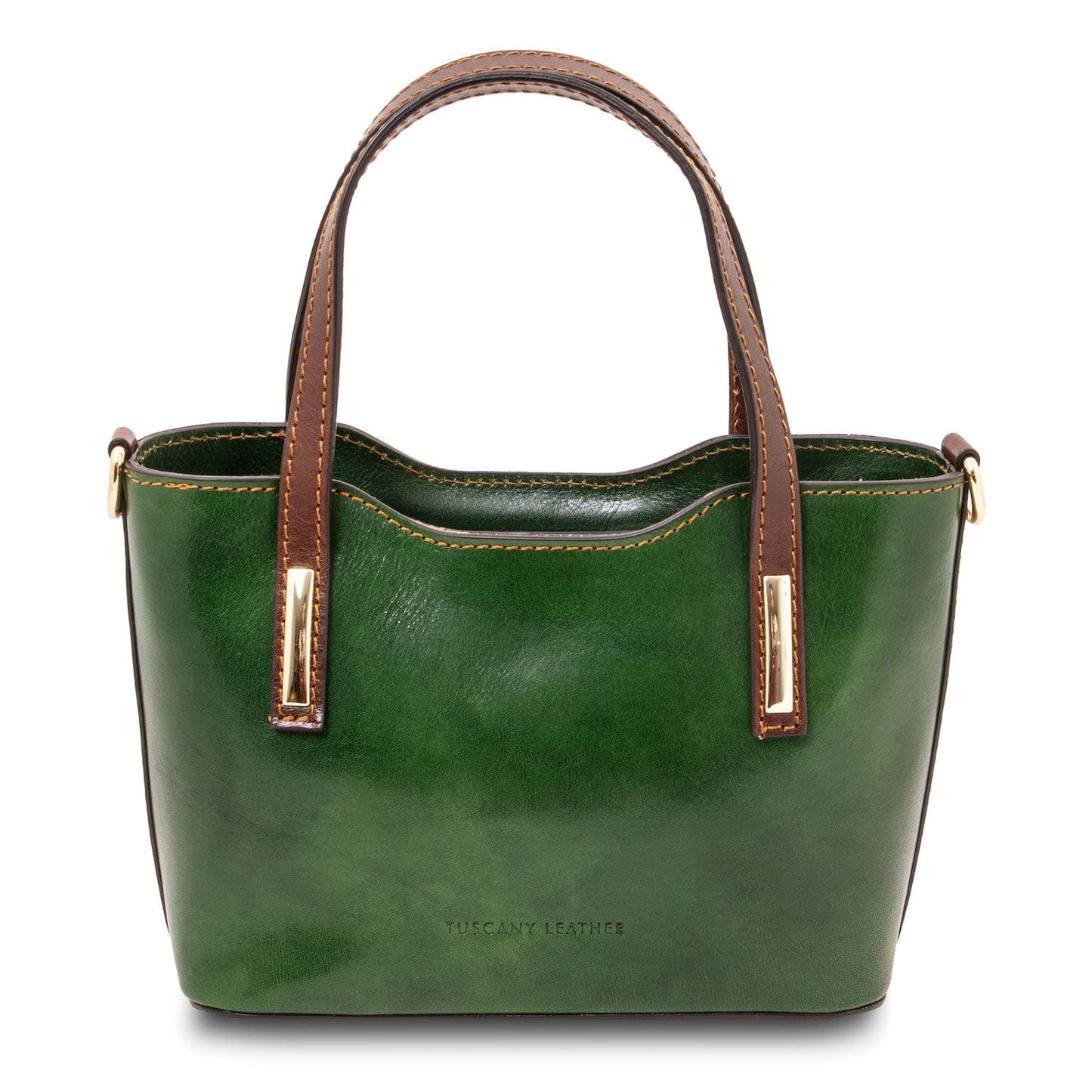 Leather handbags Green Amelia - Italian leather mini tote bag | TL142406 San Rocco Italia