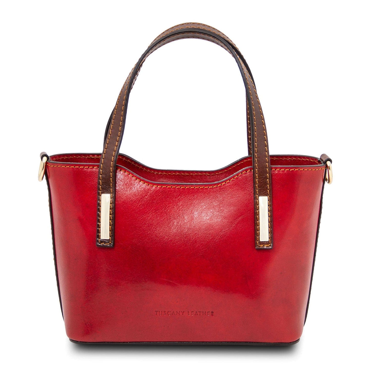 Leather handbags Red Amelia - Italian leather mini tote bag | TL142406 San Rocco Italia