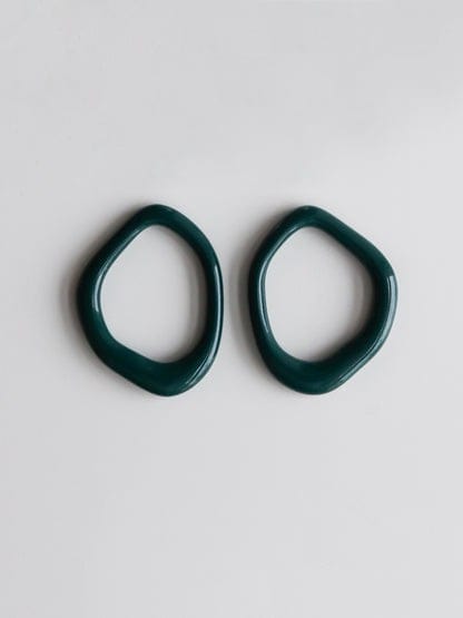 Arp Pearl and Porcelain Hoops - Dark Green - Premium - Shop now at San Rocco Italia