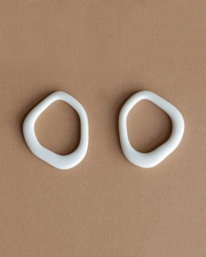 Earrings Arp Pearl and Porcelain Hoop Earrings - White San Rocco Italia